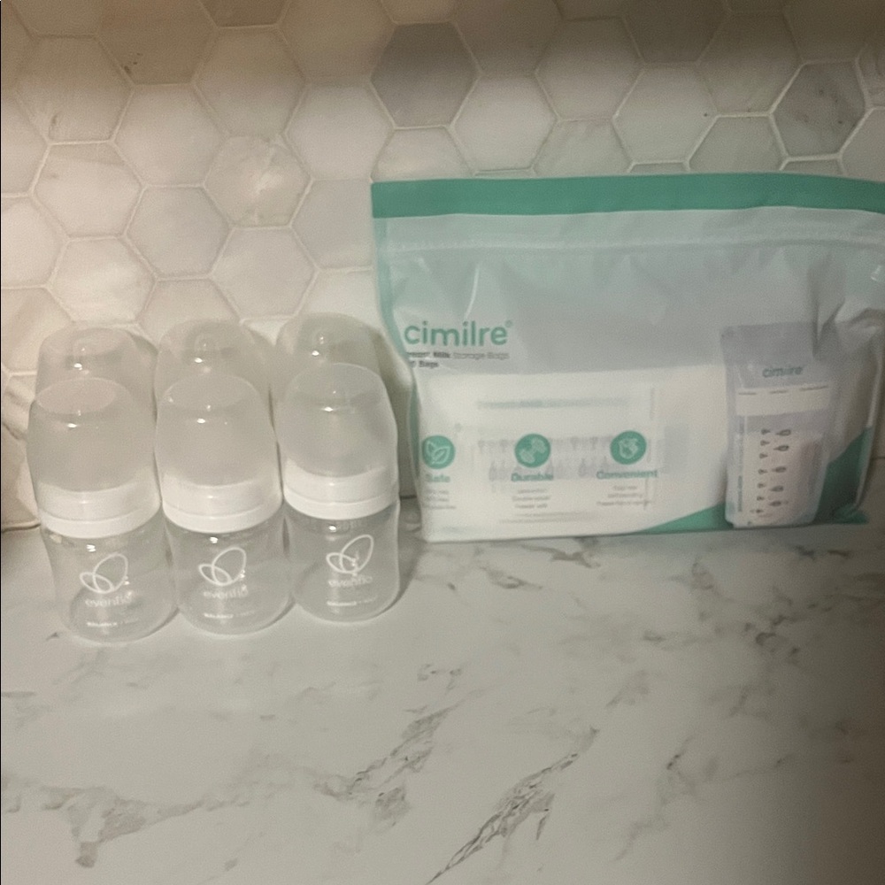 Cimilre Breast Milk Storage Set - White and Green